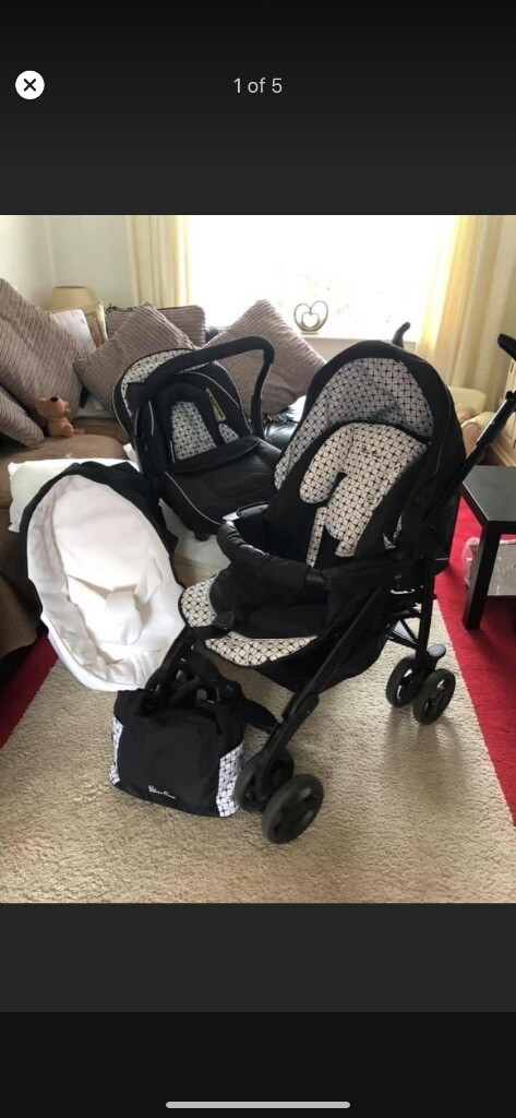 second hand silver cross travel system